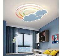 LED Children's Room Light Modern Rainbow Cloud Ceiling Lamp Kids Light Dimmable 3000K-6500K with Remote Control Ceiling Light Acrylic Chandelier Boy Girl Bedroom Living Room Lighting Lamp,Blue,55cm