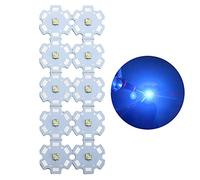 Led Chip Bulb, 3V 3W Blue High Power Led Beads,LED Module Pixels Blue Light Little LEDs Lampon Aluminum Heat Sink PCB BoardLed Bulb Cob for Pinspot Light Floodlight(Pack of 10)