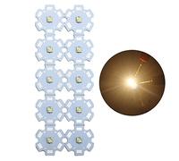 LED Chip Bulb, 3V 3W Warm White High Power Beads, Module Pixels Light on Aluminum Heat Sink PCB Board for Pinspot Floodlight (Pack of 10)