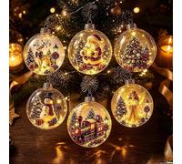 LED Christmas Bauble Ornament Light Up Christmas Ball Ornament Hanging Xmas Tree Bauble Holiday Decor G