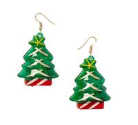 LED Christmas Earrings for Women Girls Light Up Flashing Santa Reindeer Snowman Snowflake Candy Cane Tree Holiday Party Drop Jewelry Gift Xmas earring Pair