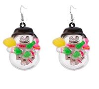 LED Christmas Earrings for Women Girls Light Up Flashing Santa Reindeer Snowman Snowflake Candy Cane Tree Holiday Party Drop Jewelry Gift Xmas earring Pair