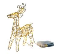 Led Christmas Elk Decor 3d Light-up Reindeer Decoration Battery Operated Prelit Iron Elk with 30 Led Lights for Indoor/outdoor Use Festive Christmas Yard Ornament Durable Metal Frame Holiday Decor Ye
