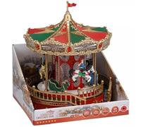 LED Christmas Fair Carousel | Rotating Musical Illuminated Christmas Ornament | Light-up Moving Carousel Decoration - 28cm
