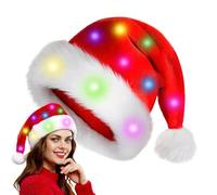 LED Christmas Hat - Red Holiday Fabric, Integrated LED, Cozy Christmas Cosplay Hat, Adjustable Headwear for Family Fun, Ideal Festival Party Supplies for Christmas Party