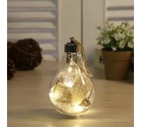 LED Christmas Light Bulb | Ornament | Transparent Ball with Holly Decoration | Baubles | Various Designs | Christmas Tree Decoration | Festivities Decorations (Mesh and Berries)
