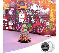 LED Christmas Projection Lamp, 2026 New Christmas Projector Lights, LED Snowflake Projector Light, USB Powered Christmas Decorations for Living Room New Year Holiday Party (White,Christmas)