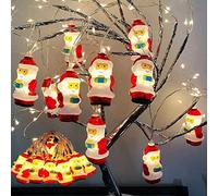 LED Christmas Snowman LED Lights - Santa Claus String Battery Operated Lights with 10 LEDs,for Indoor Outdoor Christmas Tree Garden Party Livingroom Bedroom Decoration