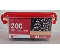 LED Christmas String Lights, Warm White, 200 Light Sources, 1500 cm | Indoor/Outdoor. Timer Function. 8 Various Light Sequences.