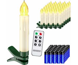 LED Christmas Tree Candles 30Pcs Warm White in atteries