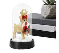 LED Christmas Tree in Glass Dome, Festive Ornaments, 14x8.5cm, Christmas Tree Ornaments, Santa Claus Table Lamp, Soft Ambient Illumination, Santa Claus Elk Home Decor, for Kids, Girls On New Year, Bi