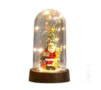 LED Christmas Tree in Glass Dome, Light Up Christmas Decor, Santa Claus Display Decorative Bell Jar, Mini Christmastree Creative Table Decoration Unique Gift, Unique C-hristmas Scene Decoration