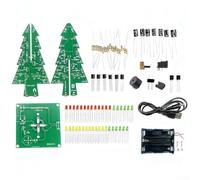 LED Christmas Tree Kit, 7 Colours Flashing DIY Electronic Soldering Assembly Kit With Music, 3D Welding Practice Project(B)