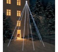 LED Christmas Tree Outdoor Indoor 1300 Cool White LEDs, 8 m Height, with Star Tip, 8 Light Effects, IP44 Waterproof, for Garden and Home