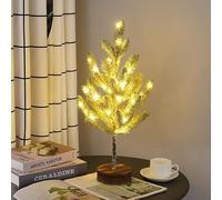 Led Christmas Tree Pine Tree Lamp Light up Table Christmas Decorations Xmas Artifical Tree Battery Powered for Bedroom Living Room Fireplace Aesthetic,21.7Inch/55.1CM