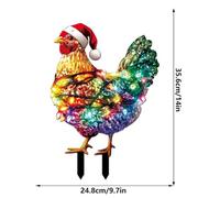 Led Christmas Yard Signs Set - 12-Piece Multicolored Outdoor Lawn Decor with 36 Cm Acrylic Statues Weather-Resistant Festive Garden Porch Decoration for Holiday Season