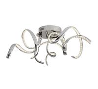 LED Chrome Finish Twirl Ceiling Flush Fitting Light with Clear Crystal Detail