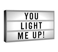 Led Cinematic Light Up Box - Customised Plaque Sign | With Numbers Letters Symbols | Small, Message | Gift, Cinema Effect | Logo, Personalise | Light