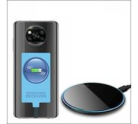 LED Circle Wireless Charger PAD& External Receiver Compatible with Xiaomi Poco F1 F3 F2 Pro M2 M3 X2 X3 NFC X3