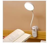 LED Clip on Reading Light,Reading Light with 90mm Ring Lighting,Eye-Caring Stepless Dimming 3 Color USB Rechargeable Clip Desk Lamp Touch Control Bed Light with Flexible Gooseneck for Study Work