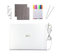 LED Clipboard - Acrylic Drawing Tool with 7 Colours Pens | LED Acrylic Notice Board | Family Children Office Study Hours Bedside Parents Teachers Meetings