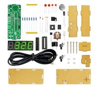 LED Clock Kit 4-Digit DIY Soldering Practice Set with Acrylic Case for Electronics Enthusiasts, Red - with Case Green with a Shell