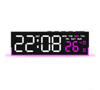 LED Clock With Soft Ambient Night Light, Three Brightness Levels, Temperature Display Switchable Between Celsius And Fahrenheit, Suitable For Bedrooms (pink)
