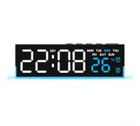 LED Clock With Soft Ambient Night Light, Three Brightness Levels, Temperature Display Switchable Between Celsius And Fahrenheit, Suitable For Bedrooms (Blue)