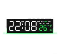 LED Clock With Soft Ambient Night Light, Three Brightness Levels, Temperature Display Switchable Between Celsius And Fahrenheit, Suitable For Bedrooms (green)