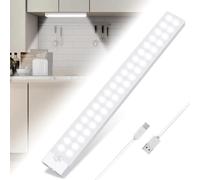 Tailcas LED Closet Lamp with Motion Sensor, USB Rechargeable, Kitchen Sensor Cabinet Lighting, Dimmable Cupboard Light, Children's Night Light for Wardrobe, Stairs, Hallway