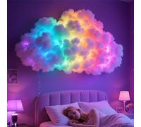 LED Cloud Light Fluffy Ceiling, DIY Thundercloud LED Light with Music Sync, 3D Thunder Cloud LED Light for Wall, Adjustable Night Lamp USB Powered for Bedroom, Gaming Room & Home Wall Decor (400 cm)