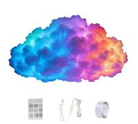 LED Cloud Light with Music Rhythm,Stick-On 3D Big Cloud Lightning Kit,DIY Aesthetic Mood Thunder LED,Fluffy Night Lamp RGB Music Sync,USB Powered,Musi-c Color Changing (200cm)