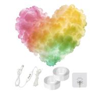 LED Cloud Lights - Ambient Cloud Lamp, Colour Changing Heart Light, USB LED Music Lamp | Heart Night Light for Mood & Ambience for Bedroom Nursery Living Room Home Office Party Bar Teen