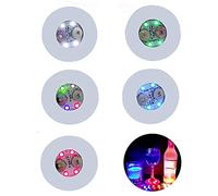 LED Coaster, 20 Pack LED Stickers Light Up Bar Drinking Coasters Tunnel Bottle Lighting Up Flash Cup Mat for Beer Wine Glass Beverage Mat Home Flashing Shots Light for Party, Wedding, Bar (20 Pack)