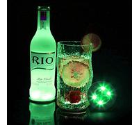 LED Coaster, 4 Pcs LED Sticker Lights, LED Bottle Lights Cup Holder Lights Car Coasters Light Up Coaster for Wine Liquor Bottle, Drinks Party, Bar Party (Green)