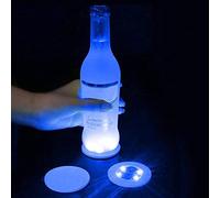LED Coaster, LED Bottle Lights Cup Holder Lights LED Sticker Coaster Lights Light Up Coasters, LED Bottle Light, Bottle Glorifier, LED Stickers Coaster Light Up for Drinks (Blue, 6 pcs)