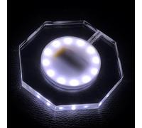 LED Coaster -Rechargeable Light Up Coasters for Drinks, 3 Modes Luminous Cup Holder for Beer, Cocktail & Wine - Perfect for Party, Wedding, Bar & Club (white, octagon)