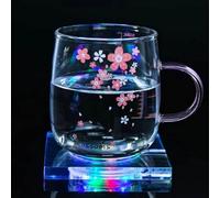LED Coaster -Rechargeable Light Up Coasters for Drinks, 3 Modes Luminous Cup Holder for Beer, Cocktail & Wine - Perfect for Party, Wedding, Bar & Club (color, quadrilateral)