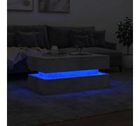 (concrete grey) vidaXL Coffee Table with LED Lights End Table Tea Side Sofa Table Sonoma Oak