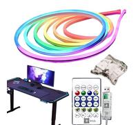 LED Color Strip - App Controlled Smart Light, Adjustable Ambient Lightings, Flexible Decorative Strips | Ideal For Home Bedroom Living Room Study Area Kitchen Holiday Party Mood Lighting Entertainment