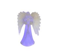 LED Colour Changing Angel Figurine - 20cm Acrylic Angel with Wings - 5 Colour Light Up - Praying or With Book - Battery Operated Christmas Decoration (3 AAA Not Included) (Praying Angel)