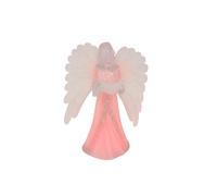 LED Colour Changing Angel Figurine - 20cm Acrylic Angel with Wings - 5 Colour Light Up - Praying or With Book - Battery Operated Christmas Decoration (3 AAA Not Included) (Angel with Book)