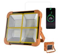 LED Construction Spotlight Solar Rechargeable Battery Work Spotlight Portable Camping Lamp with 16500 mAh Power Bank, 10000 Lumen for Construction Site Garage (Orange-Mini)