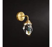 LED Copper Wall Lamp Crystal Lampshade Modern Wall Sconce Light, Nordic Wall Lighting Fixture Brass Headboard Lamps Night Lights for Bedroom Bedside Living Room Decoration (Color : Brass)