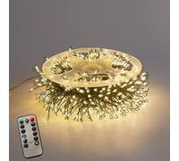 LED Copper Wire Firecracker Light String, Multi-Coloured 6m LED String Light Reel with Wireless Remote Control - 200 LEDs, 8 Lighting Modes, Waterproof Christmas Tree & Party Decorations (A)