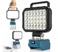 LED Cordless Work Light Compatible with Makita 18V Battery, 78W 10000LM Portable Flashlight Jobsite Spotlight 2 USB Charging Port, 145° Adjustable Angle Repairing Camping Fishing Emergency(No Battery)