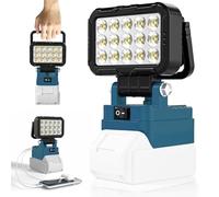 LED Cordless Work Light Compatible with Makita 18V Battery, Portable Flashlight Jobsite Spotlight 2 USB Charging Port, 145° Adjustable Angle Repairing Camping Fishing Emergency(No Battery)