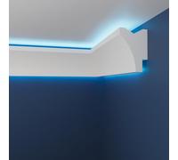 LED Coving for Ceilings Sample, XPS Cornice WLL02, 20cm Test Piece | 10x7cm Profile, Check Fit and Finish Before Ordering Full Lengths, Paintable, LED Strip and Adhesive Not Included