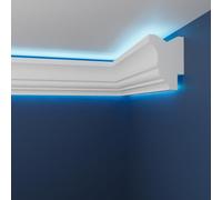 LED Coving for Ceilings Sample, XPS Cornice WLL08, 20cm Test Piece | 10x7cm Profile, Check Fit and Finish Before Ordering Full Lengths, Paintable, LED Strip and Adhesive Not Included