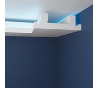 LED Coving for Ceilings Sample, XPS Cornice WLL19, 20cm Test Piece | 6x19cm Profile, Check Fit and Finish Before Ordering Full Lengths, Paintable, LED Strip and Adhesive Not Included